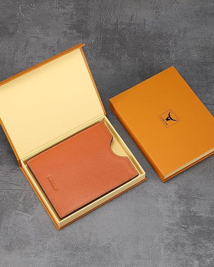 HISCOW Minimalist Passport Sleeve - Italian Calfskin (Tan)