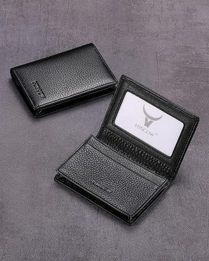 Leather Business Card Case Holder for Men & Women, Italian Calfskin