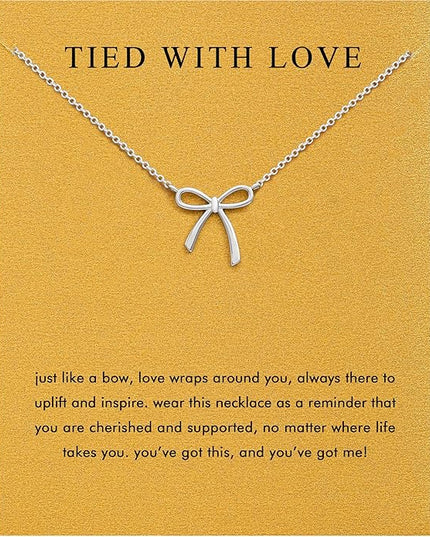 Baydurcan Pendant Necklace for Women Evil Eye Ankh Bow Necklace for Friends Sister Birthday Just Because Christmas Gifts