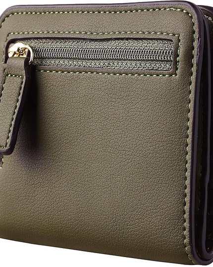 Toughergun Women’s Small Slim Leather Wallet with RFID Protection, Compact Bifold Mini Purse with Clear ID Window