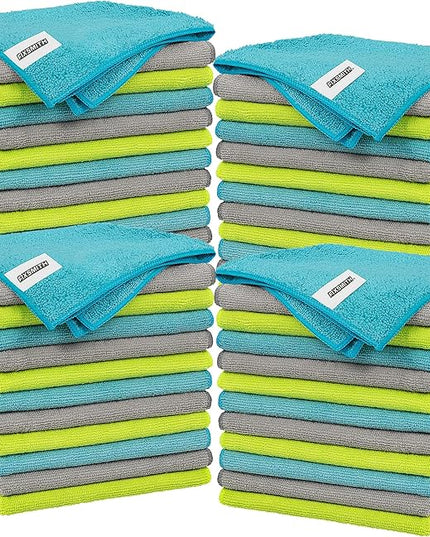 FIXSMITH Microfiber Cleaning Cloth - Pack of 48, Multi-Functional Cleaning Towels, Size: 12 x 16 in, Highly Absorbent Cleaning Rags, Lint-Free, Streak-Free Cleaning Cloths for Car Kitchen Home Office