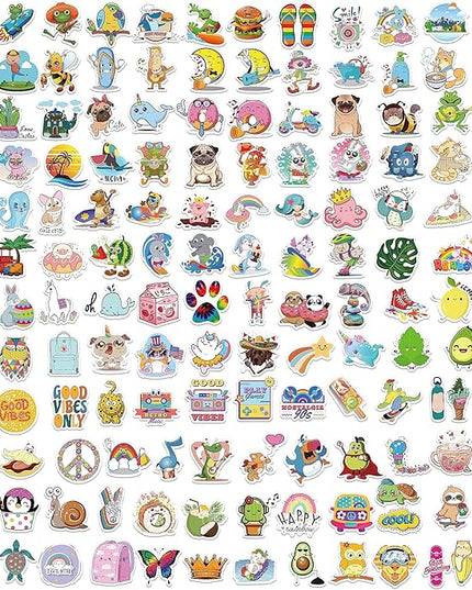 300 PCS Cute Stickers for Kids – Waterproof Vinyl Stickers for Water Bottles, Laptops & Scrapbooks | Fun School Supplies, Classroom Rewards & Teacher Prizes, Sticker Pack for Girls & Teens