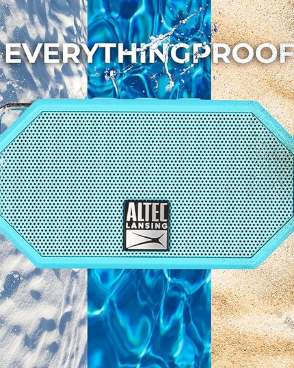 Altec Lansing Mini H2O - Waterproof Bluetooth Speaker, IP67 Certified & Floats in Water, Compact & Portable Speaker for Hiking, Camping, Pool, and Beach,Aqua