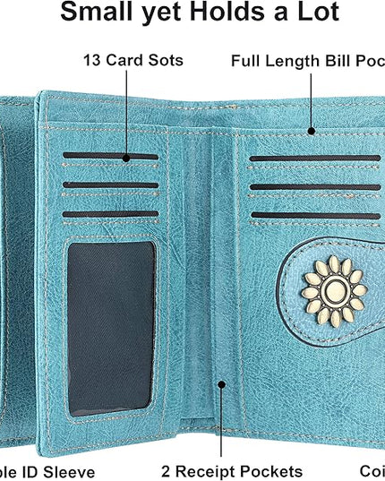 Lavemi Womens Leather Wallet Small Compact RFID Blocking Credit Card Case Purse with Zipper Pocket | Small, Compact, RFID Blocking, Zipper Pocket, Small, Compact