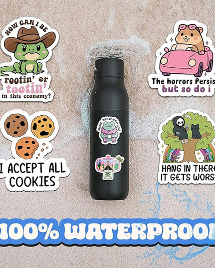 Delulu is Da Solulu by Puraesla - 300PCS Funny Holographic Stickers for Adults - Sarcastic Meme Decals for Friends,Co Workers Waterproof Vinyl for Laptop, Water Bottle, Journal