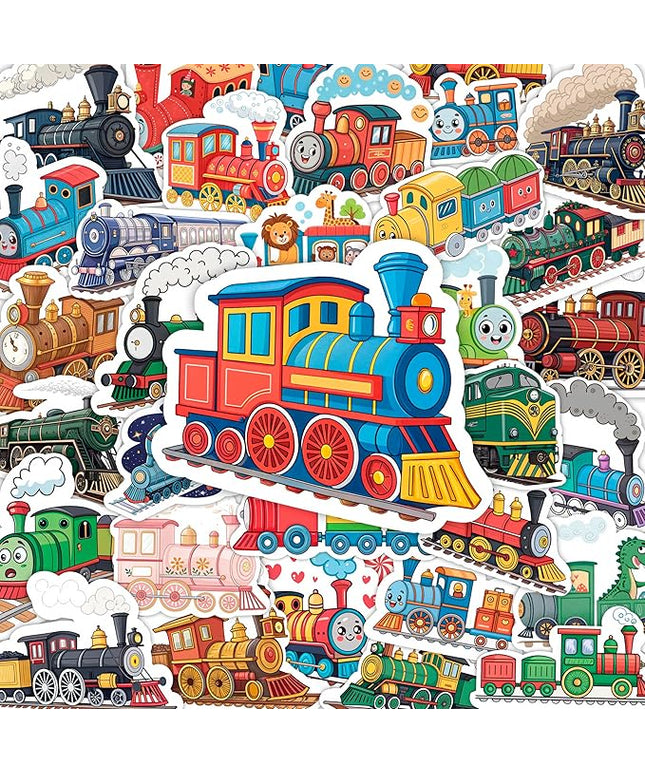 100Pcs Train Stickers for Water Bottle - Train Party Supplies & Decorations - Railroad Stickers - Gift for Women & Men