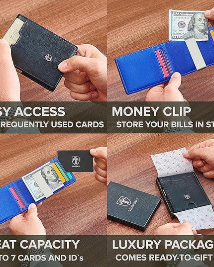 TRAVANDO Money Clip Wallet RIO - Mens Wallets slim Front Pocket RFID Blocking Card Holder Minimalist Mini Bifold Gift Box